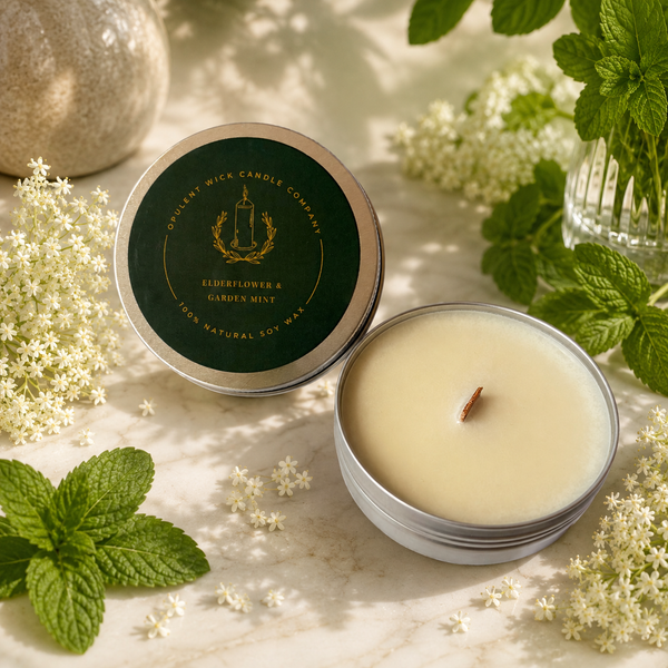 Autumn mini candles - Elderflower & Garden Mint