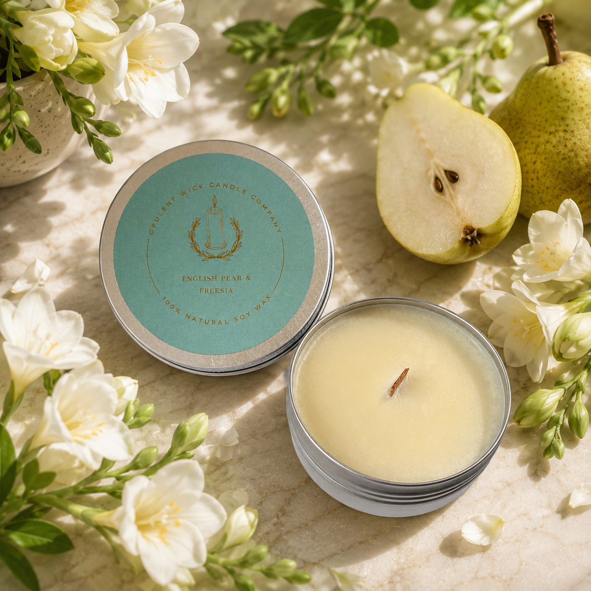 Autumn mini candles - English pear & Freesia